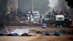 TOPSHOT - Sudanese forces are deployed around Khartoum's army headquarters on June 3, 2019 as they try to disperse Khartoum's sit-in. - At least two people were killed Monday as Sudan's military council tried to break up a sit-in outside Khartoum's army headquarters, a doctors' committee said as gunfire was heard from the protest site. (Photo by ASHRAF SHAZLY / AFP)        (Photo credit should read ASHRAF SHAZLY/AFP/Getty Images)