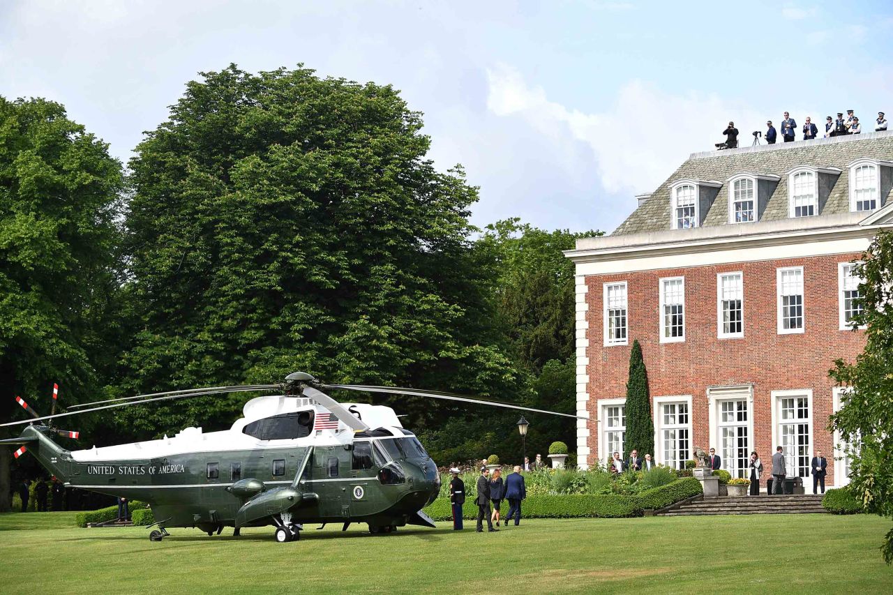 The Trumps arrive at Winfield House, the residence of the US ambassador, on June 3.