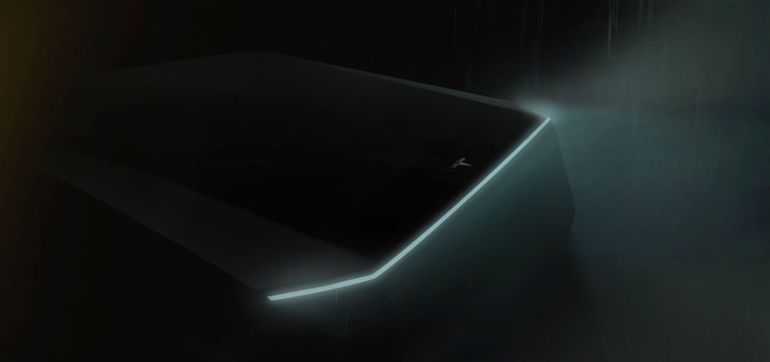 In March, Tesla released this "teaser" image showing the front end of the truck.