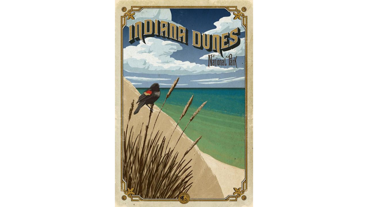 Quintero's vision for his Indiana Dunes poster came together quickly. 