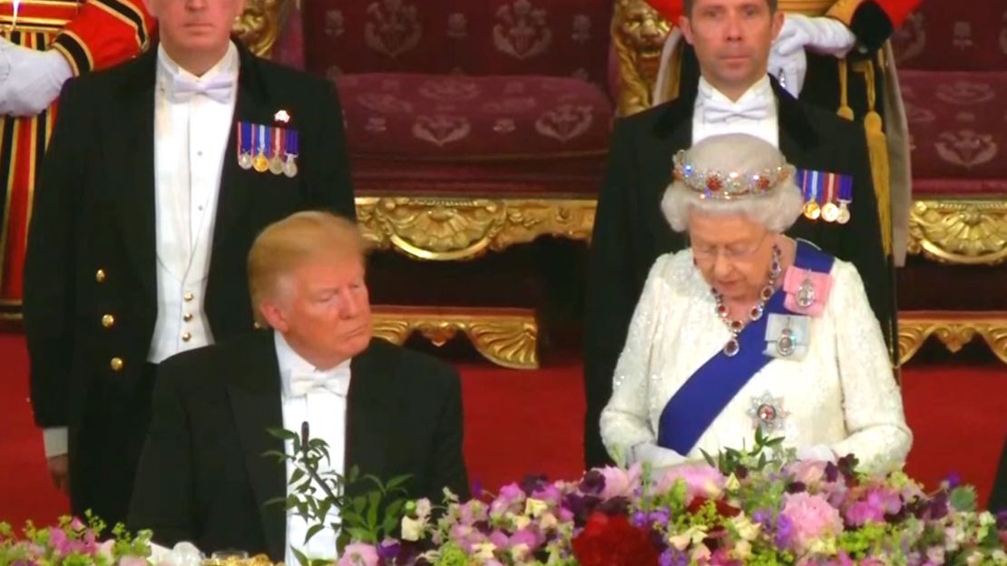 Trump and Queen Elizabeth toast