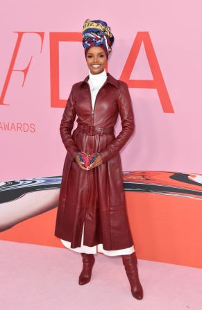 Model Halima Aden wore a custom Tommy Hilfiger.