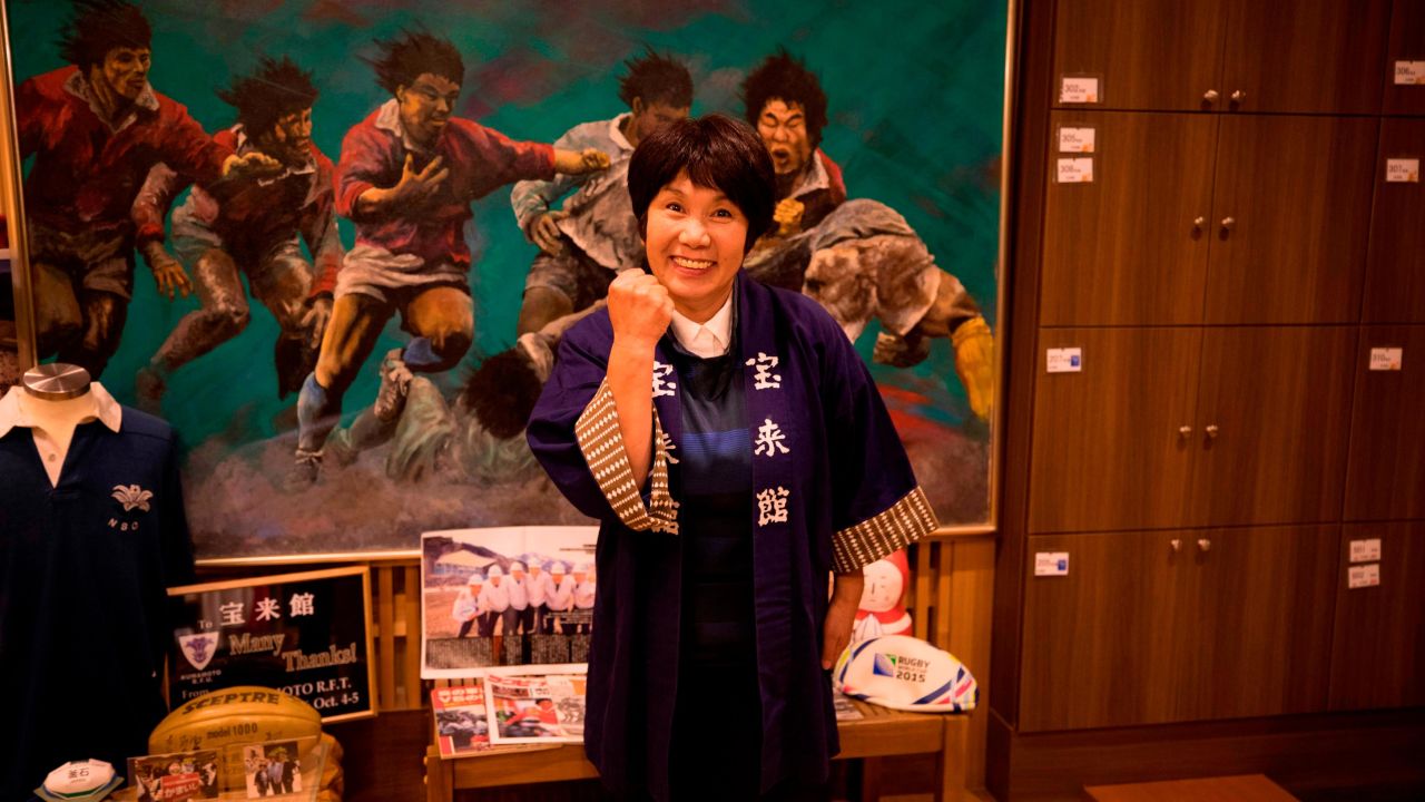 Akiko Iwasaki is ready to welcome fans at her inn during the Rugby World Cup. 