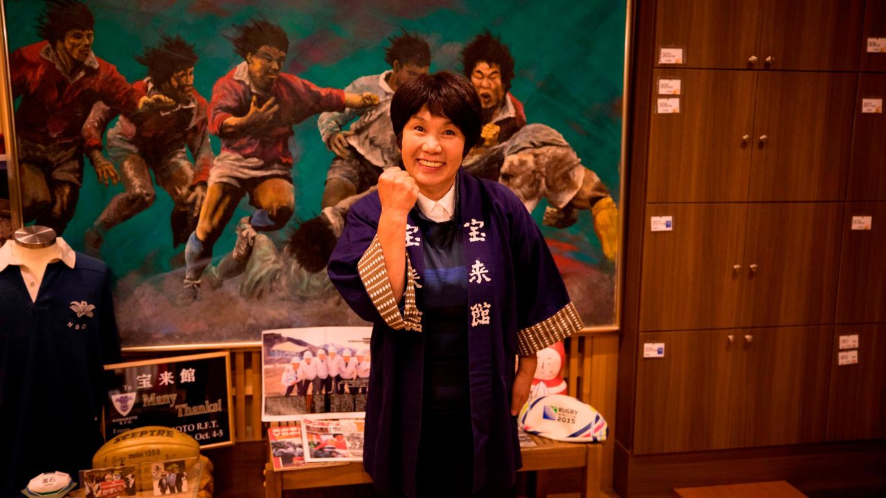Akiko Iwasaki is ready to welcome fans at her inn during the Rugby World Cup.