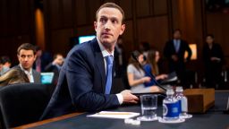 WASHINGTON, DC - APRIL 10: Facebook co-founder, Chairman and CEO Mark Zuckerberg testifies. Photo by Zach Gibson/Getty Images)