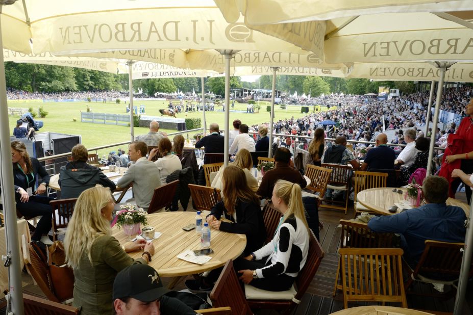 Spectators enjoyed lavish hospitality in the German city as the world's best show jumpers competed just yards from their seats.