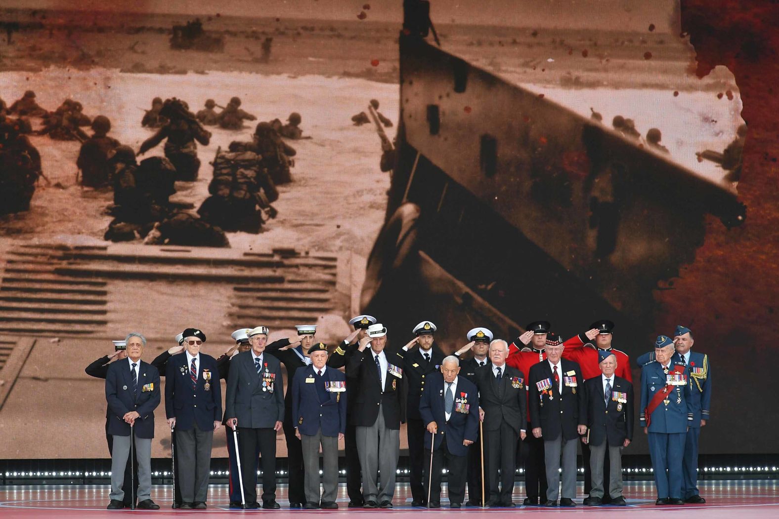 Veterans take part in the commemorative events in Portsmouth, where much of the landing force sailed from in 1944.