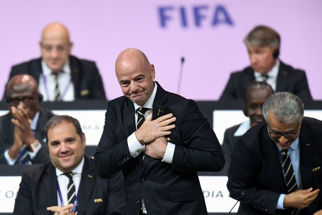 Infantino was reelected as FIFA president in Paris.