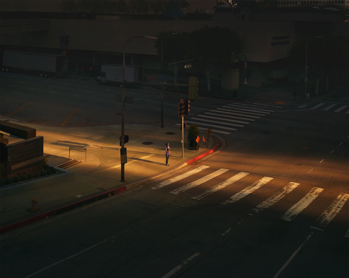 This image of a woman waiting in LA's Figueroa St was the inaugural one in the series.