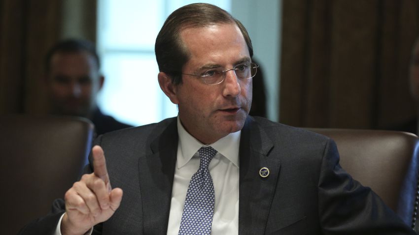 WASHINGTON, DC - AUGUST 16: Secretary of Health and Humans Services, Alex Azar speaks during a cabinet meeting in the Cabinet Room of the White House on August 16, 2018 in Washington, DC. (Photo by Oliver Contreras-Pool/Getty Images)