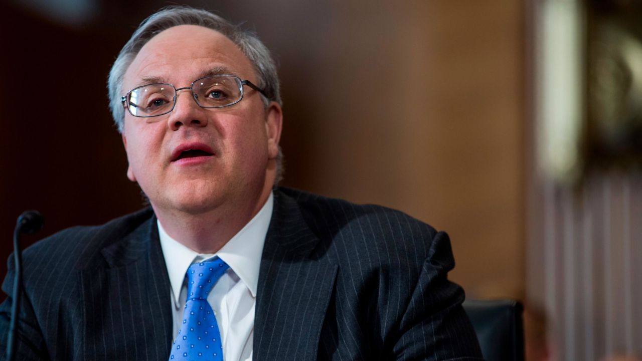 David Bernhardt, President Donald Trump's then-nominee to be Interior Secretary, testifies during a Senate Energy and Natural Resources Committee confirmation hearing on March 28, 2019, in Washington, DC. 