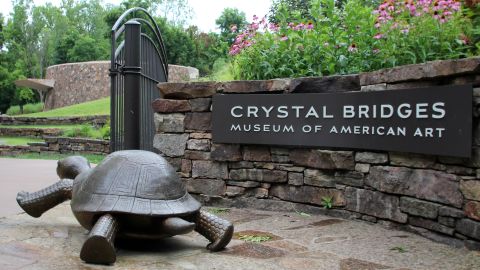 The Crystal Bridges Museum of American Art, founded by Alice Walton, in Bentonville.