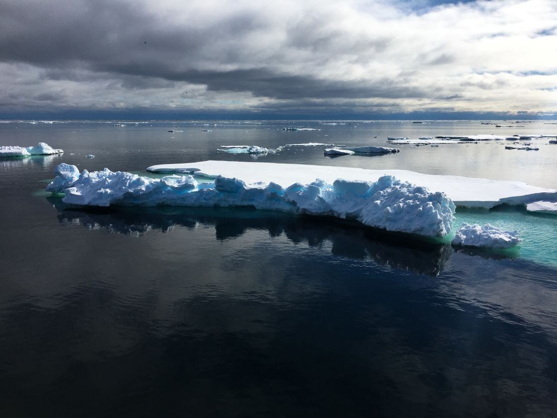 The Fram Strait is the main gateway through which sea ice leaves the Arctic Ocean. 