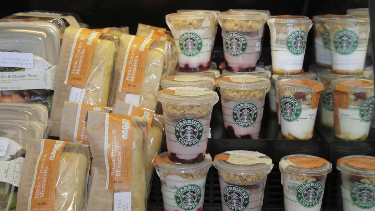 Starbucks sells food, juice and water in addition to tea and coffee. 