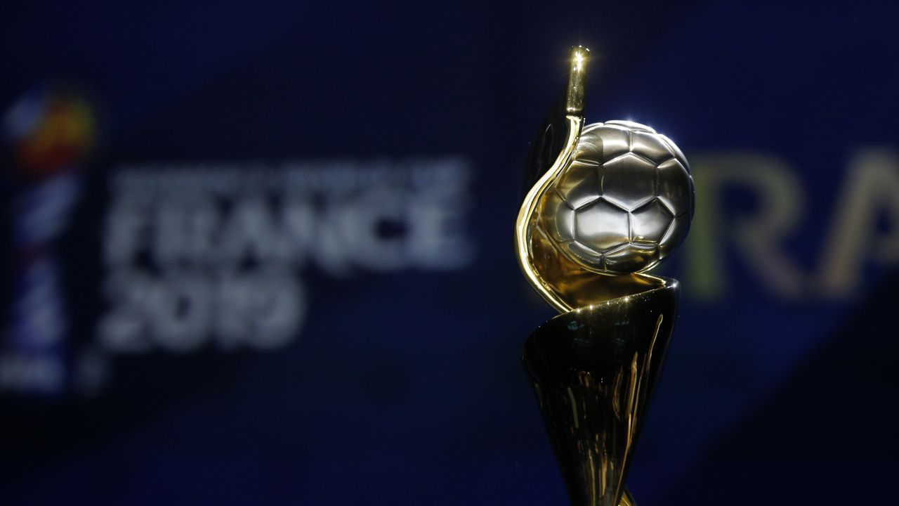 PARIS, FRANCE - DECEMBER 08:  The FIFA Women's World Cup trophy on display during the FIFA Women's World Cup France 2019 Draw at La Seine Musicale on December 8, 2018 in Paris, France.  (Photo by Dean Mouhtaropoulos/Getty Images)