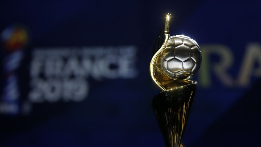 PARIS, FRANCE - DECEMBER 08:  The FIFA Women's World Cup trophy on display during the FIFA Women's World Cup France 2019 Draw at La Seine Musicale on December 8, 2018 in Paris, France.  (Photo by Dean Mouhtaropoulos/Getty Images)