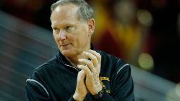March 1, 2014: USC Trojans athletic director Pat Haden during the NCAA men's basketball regular season game between the Oregon Ducks and the USC Trojans at Galen Center in Los Angeles, CA. (Photo by Ric Tapia/Icon SMI/Corbis via Getty Images)