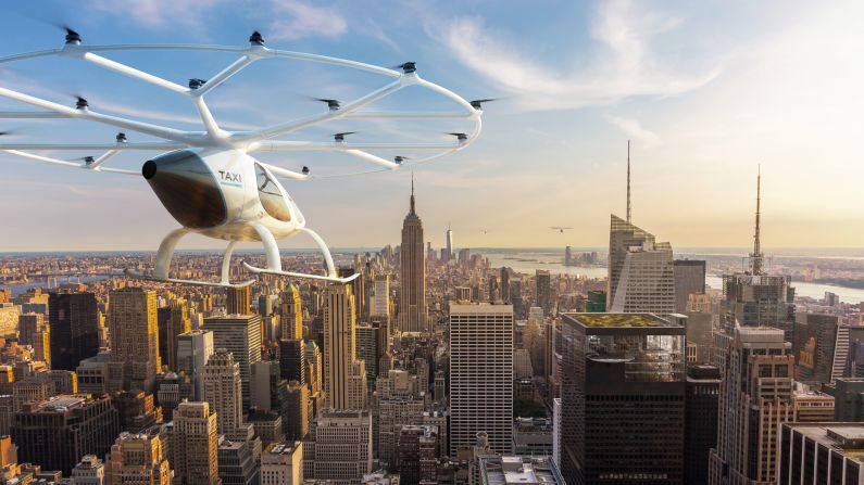 <strong>Quick transfers:</strong> Designed to bypass the worst traffic in some of the world's biggest cities, the Volocopter will initially be able to transport passengers 27 kilometers. 