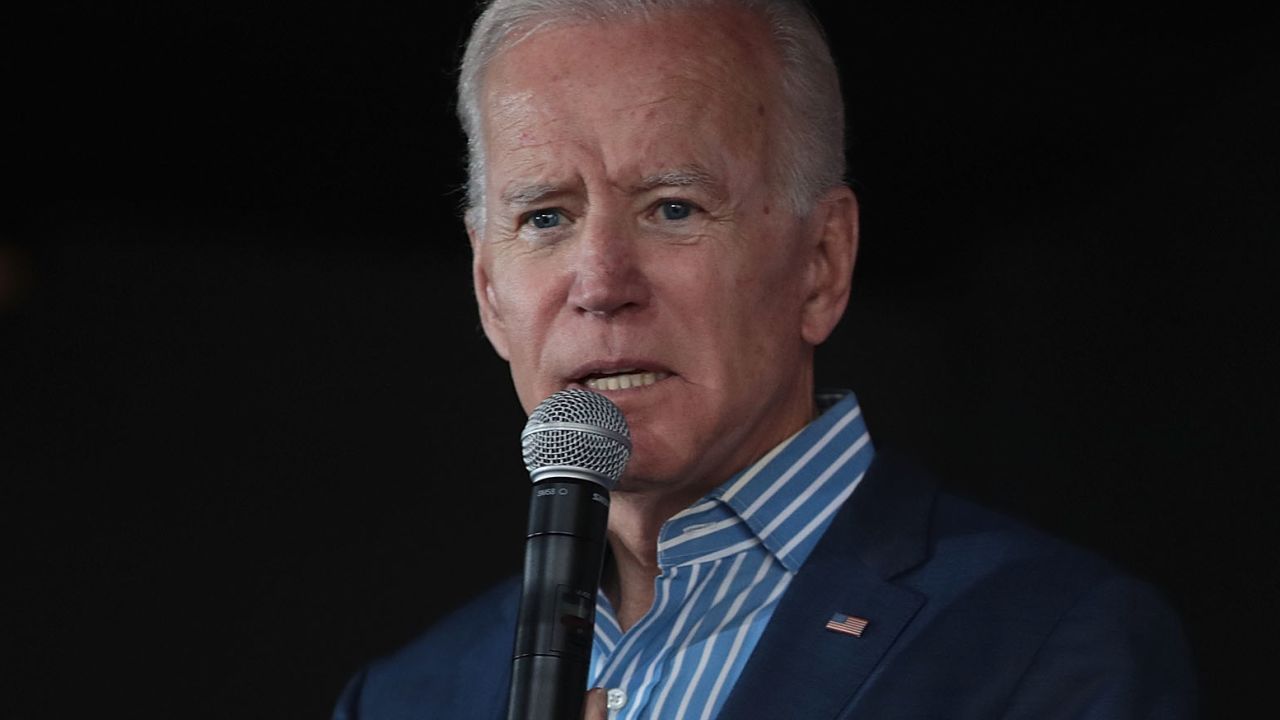 IOWA CITY, IOWA -- MAY 01: Democratic presidential candidate and former vice president Joe Biden speaks to guests during a campaign event at Big Grove Brewery and Taproom on May 1, 2019 in Iowa City, Iowa. Biden is on his first visit to the state since announcing that he was officially seeking the Democratic nomination for president.   (Photo by Scott Olson/Getty Images)