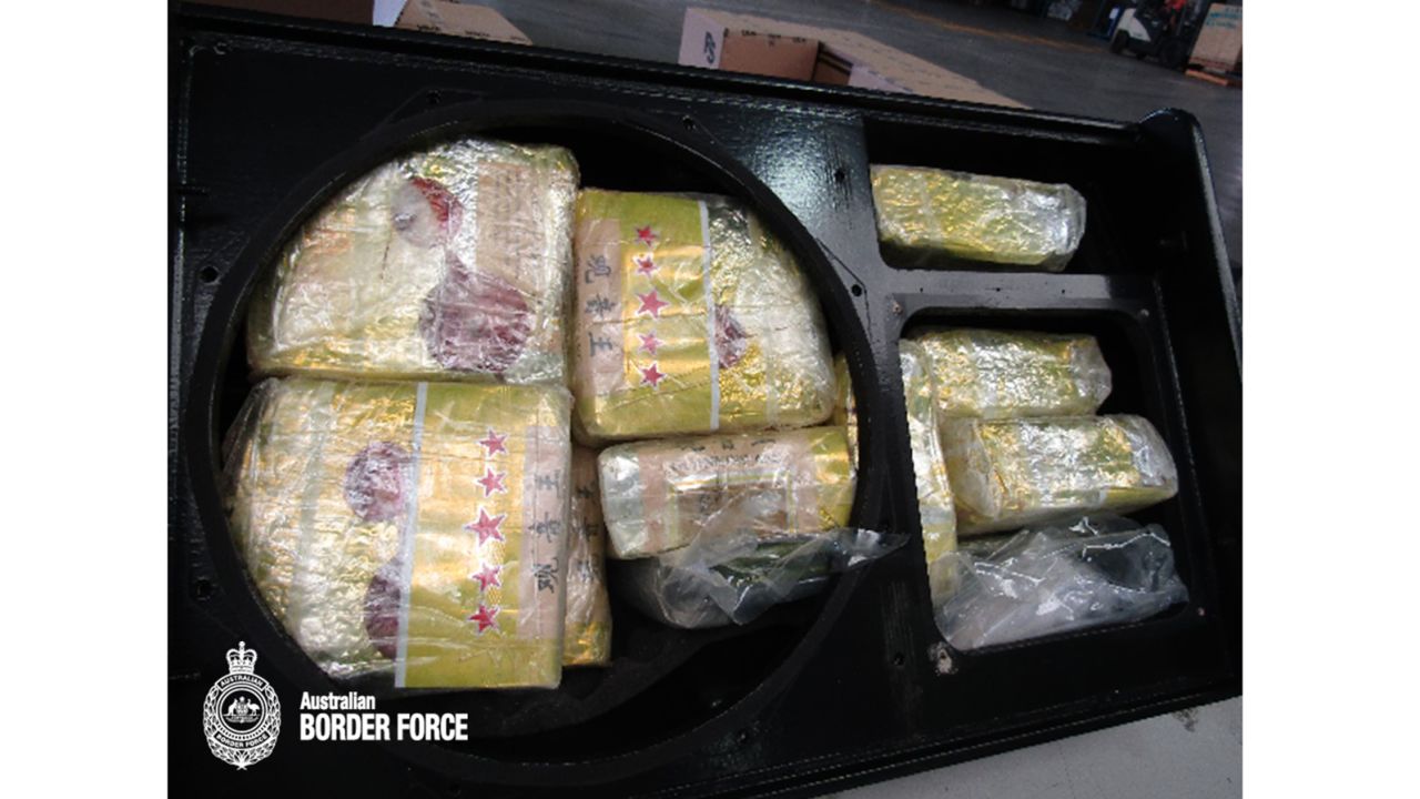 The drugs were discovered in vacuumed-sealed packages concealed in a shipment of stereo speakers from Thailand.