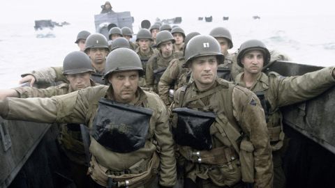 A scene from the 1998 film,"Saving Private Ryan," featuring Tom Hanks.