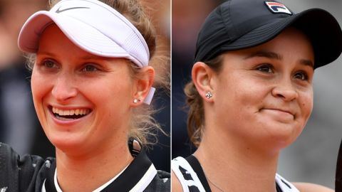 Marketa Vondrousova (left) will face Ashleigh Barty in the French Open final.
