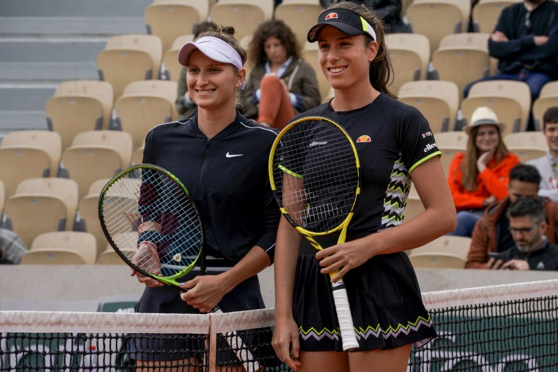 Marketa Vondrousova and Johanna Konta ahead of their semifinal.