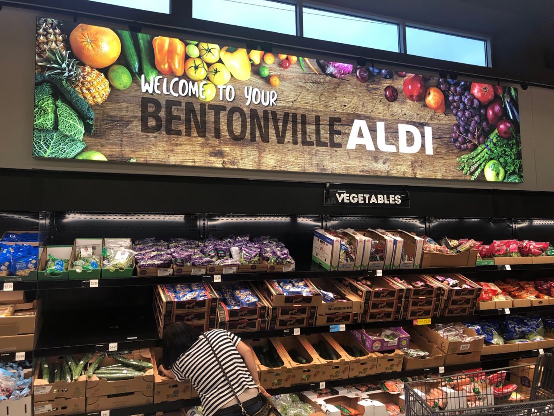 Aldi opened a store in Bentonville, Arkansas in October, less than a mile from Walmart's corporate headquarters.