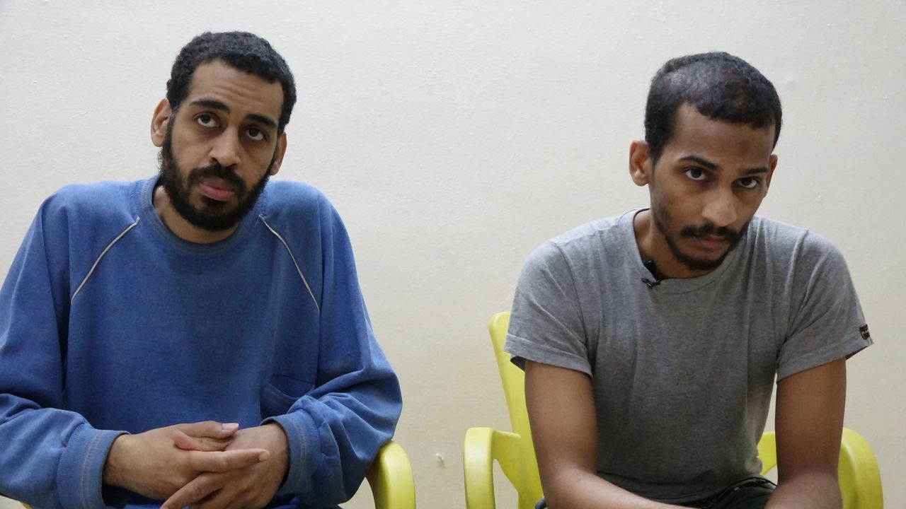 Alexander Kotey (Left) and Elshafee Elsheikh (right), captured ISIS members from an ISIS cell commonly known as the Beatles at an SDF location in Northern Syria. (Photo/Mohammed Hassan)