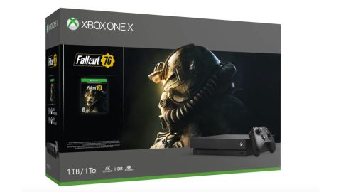 Score a copy of Fallout 76 and a black Xbox One X console with 1TB of storage. <br /><strong>Fallout 76 Xbox One X 1TB Bundle ($399, originally $499; </strong><a href="https://click.linksynergy.com/deeplink?id=Fr/49/7rhGg&mid=24542&u1=0607xboxe32019&murl=https%3A%2F%2Fwww.microsoft.com%2Fen-us%2Fp%2Fxbox-one-x-1tb-console-fallout-76-bundle%2F8sjqbcq1fsx0%3Fcid%3Dmsft_web_collection%26activetab%3Dpivot%253aoverviewtab" target="_blank" target="_blank"><strong>microsoft.com</strong></a><strong>)</strong>