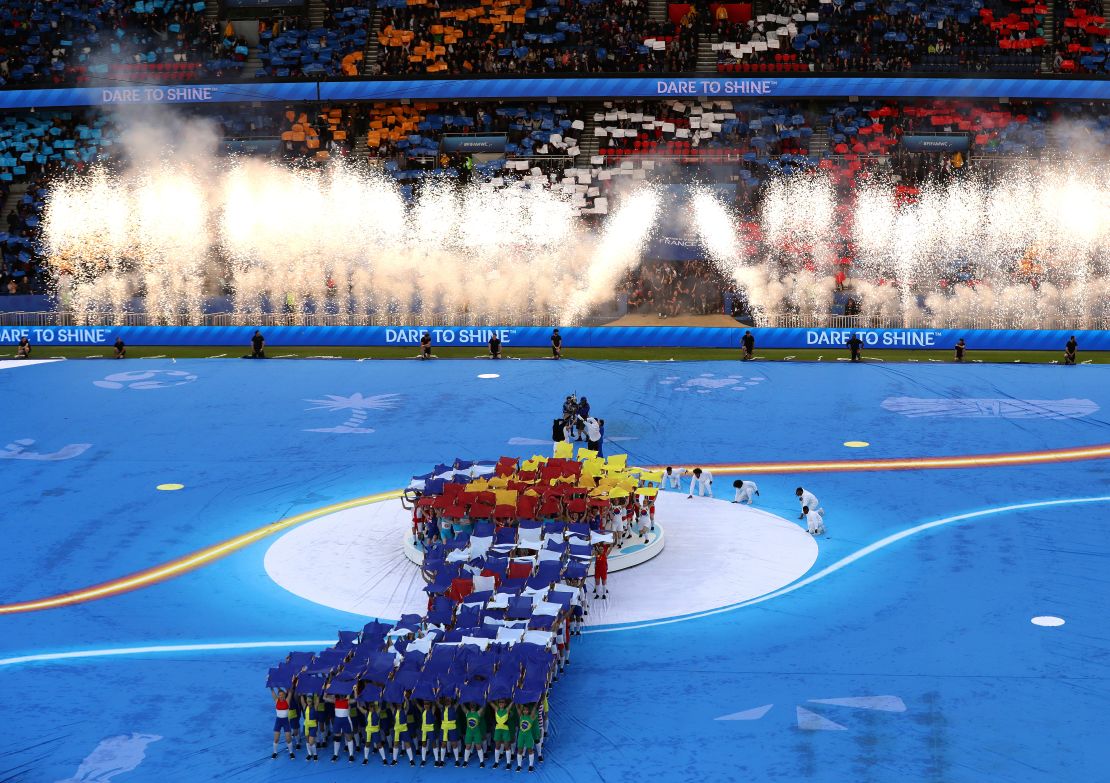 No opening ceremony is complete without pyrotechnics ...