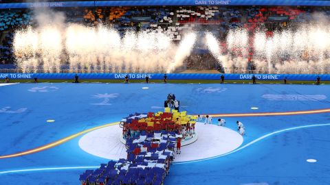 No opening ceremony is complete without pyrotechnics ...