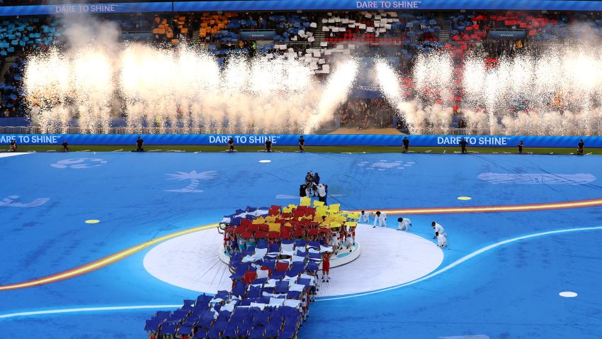 PARIS, FRANCE - JUNE 07: General view inside the stadium during the opening ceremony prior to the 2019 FIFA Women's World Cup France group A match between France and Korea Republic at Parc des Princes on June 07, 2019 in Paris, France. (Photo by Robert Cianflone/Getty Images)