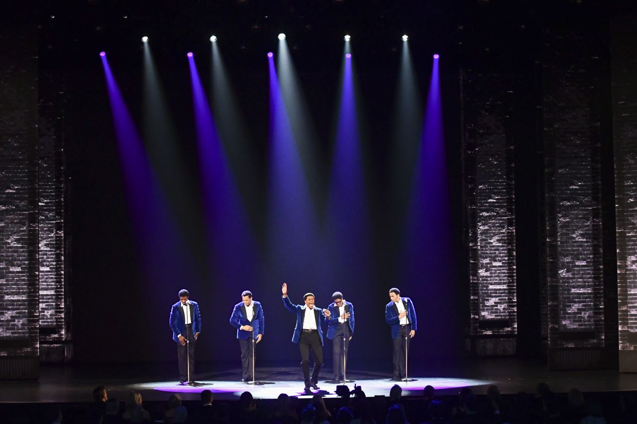 The cast of "Ain't Too Proud - The Life and Times of The Temptations" performs during the Tony Awards.