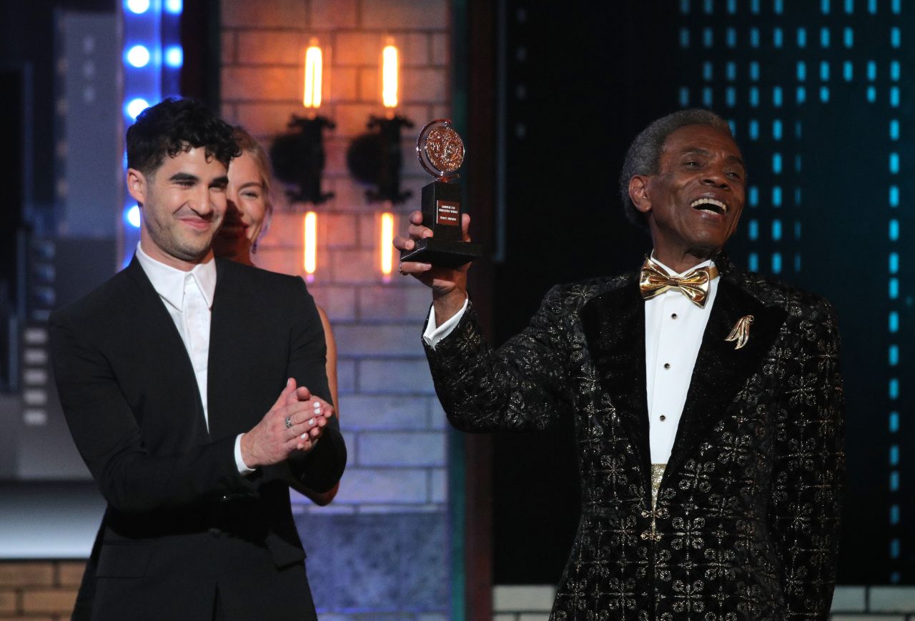 Andre De Shields accepts the Featured Actor in a Musical award for "Hadestown."