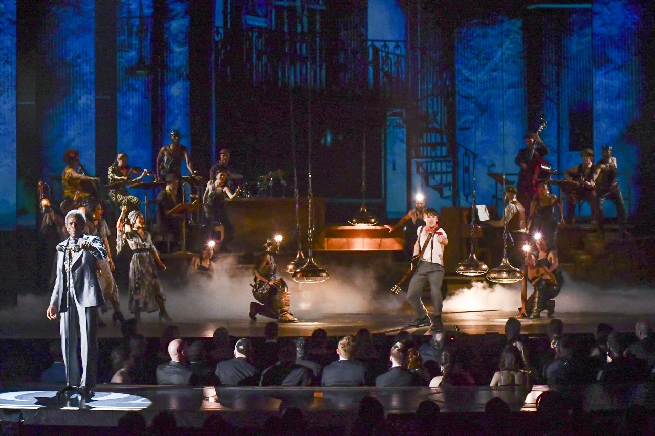 The cast of "Hadestown" performs during the Tony Awards.