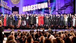 NEW YORK, NEW YORK - JUNE 09: The cast and crew of Hadestown accept the award for Best Musical onstage during the 2019 Tony Awards at Radio City Music Hall on June 9, 2019 in New York City. (Photo by Theo Wargo/Getty Images for Tony Awards Productions)
