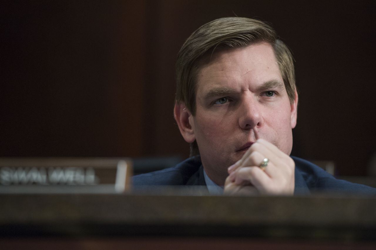 US Rep. Eric Swalwell attends a committee meeting in May 2017. He has been in Congress since 2013.