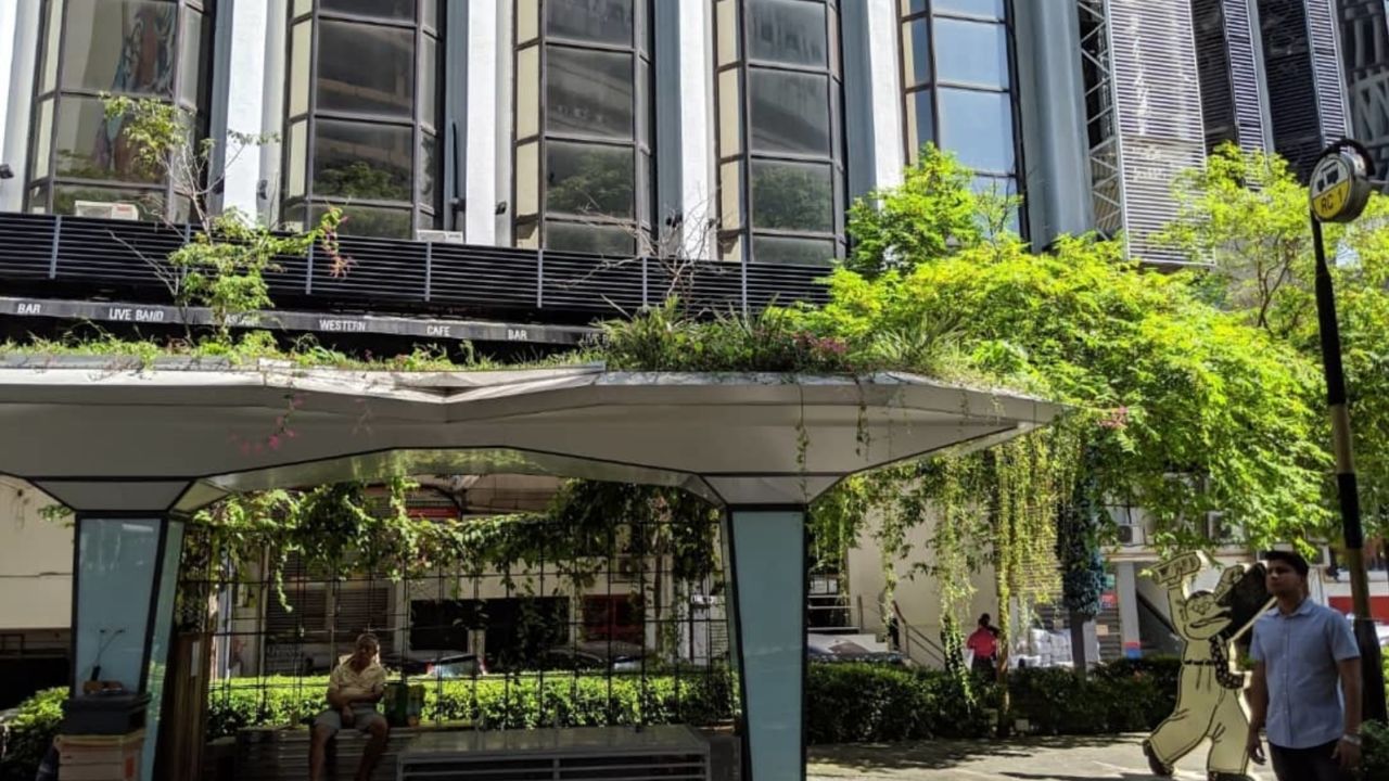 A green roof was also installed on the top of a bus stop in Kuala Lumpur.