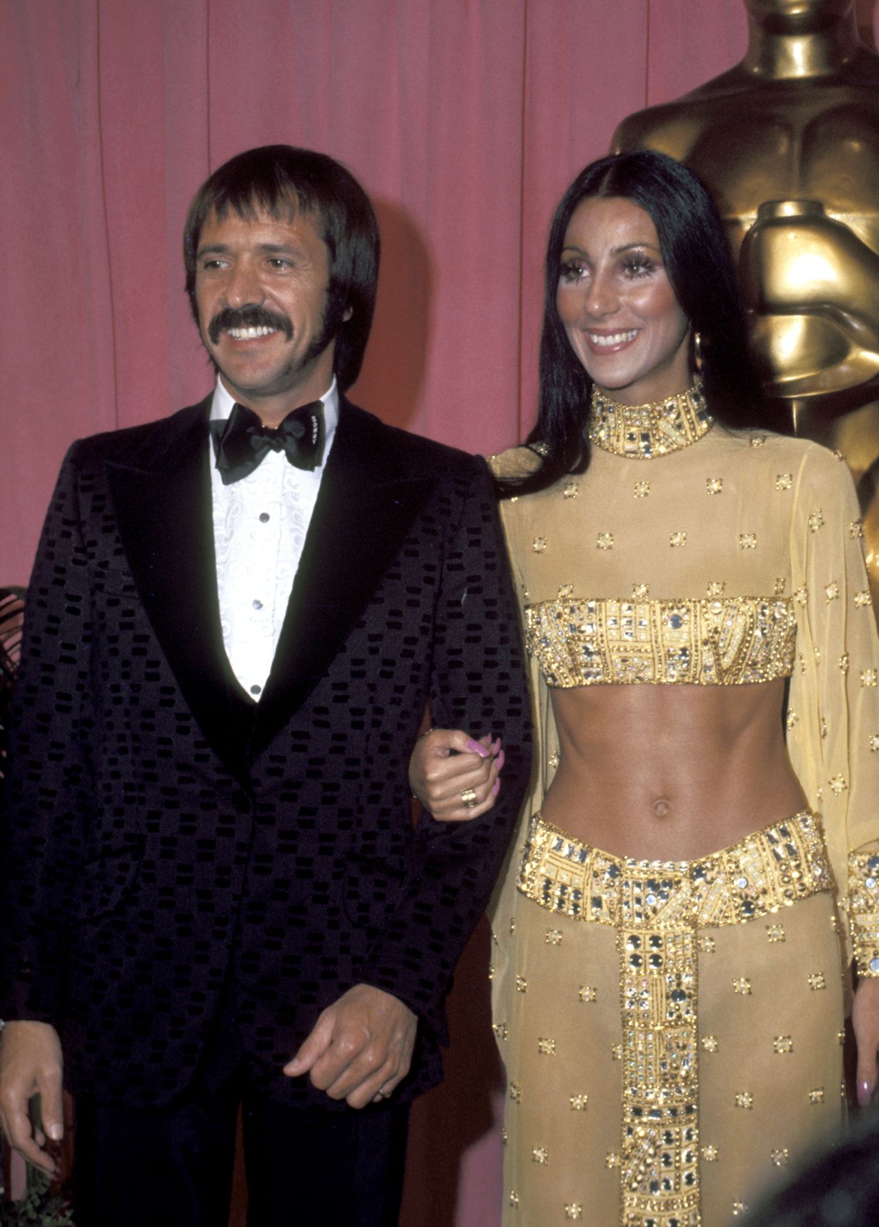 Sonny Bono And Cher at the 1973 Oscars. 