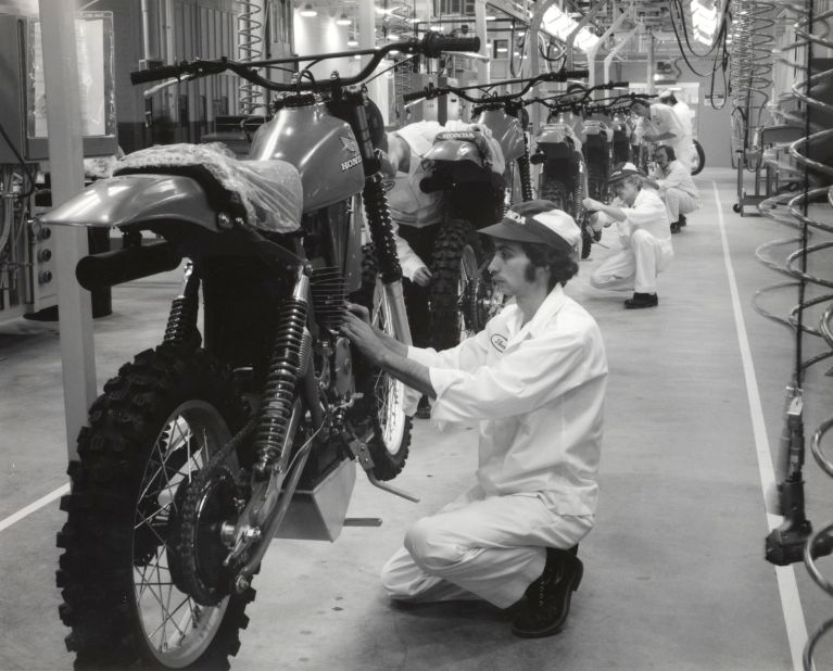 Production began at Honda's Marysville motorcycle plant on September 10, 1979. The CR250R motocross bike was the very first model to be built.