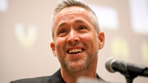 J.D. Greear, president of the Southern Baptist Convention, speaks during a preliminary meeting at the group's annual gathering Monday in Birmingham, Alabama.
