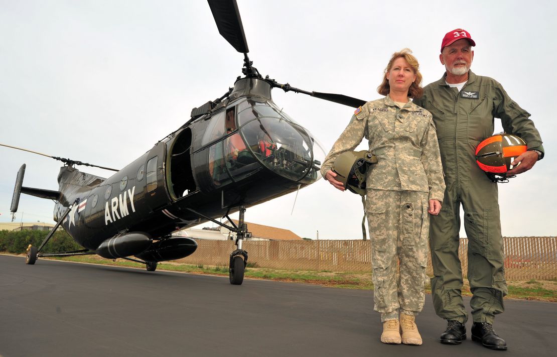 Brig. Gen. Laura Yeager is seen here in 2013 with her father, retired California National Guard Maj. Gen. Robert Brandt.