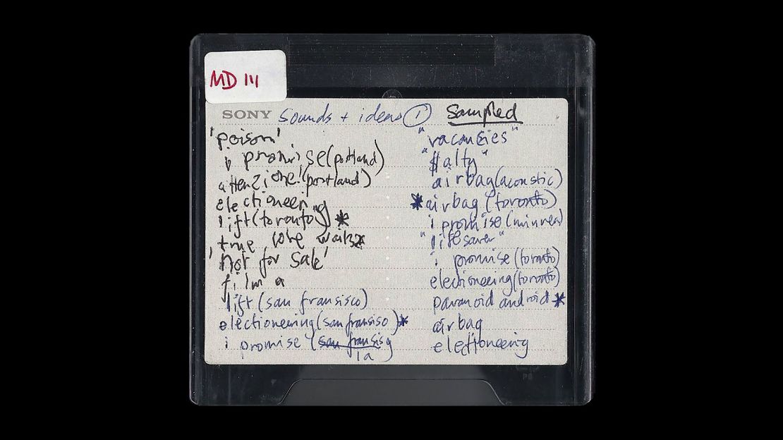 Radiohead released an image of the stolen minidisc recorded at the time of the OK Computer sessions.