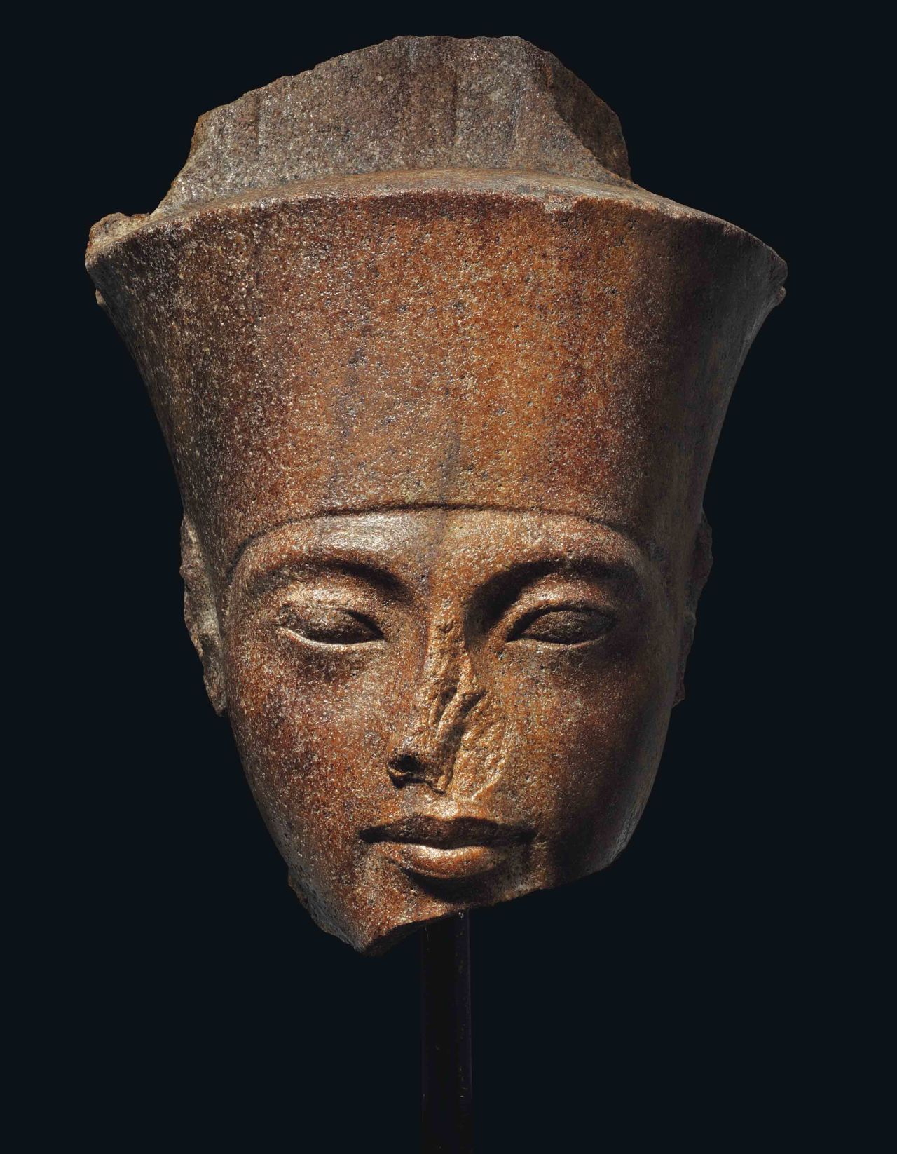 An Egyptian brown sculpture of Tutankhamen sold for nearly $6 million at Christie's auction house.