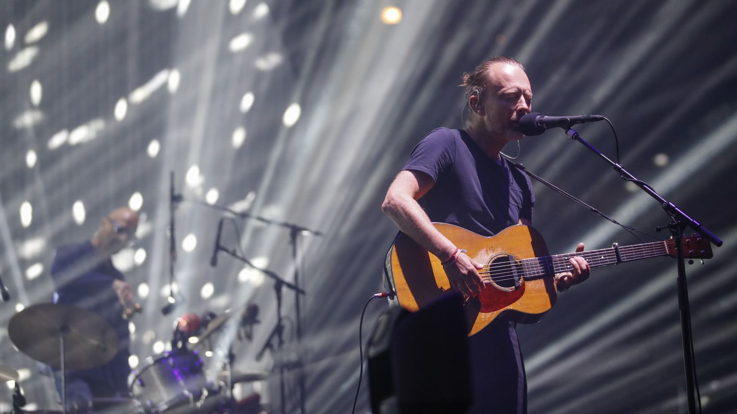 Thom Yorke of the British band Radiohead performs during a summer 2018 North American tour in support of the band's latest album "A Moon Shaped Pool," at the United Center in Chicago. 