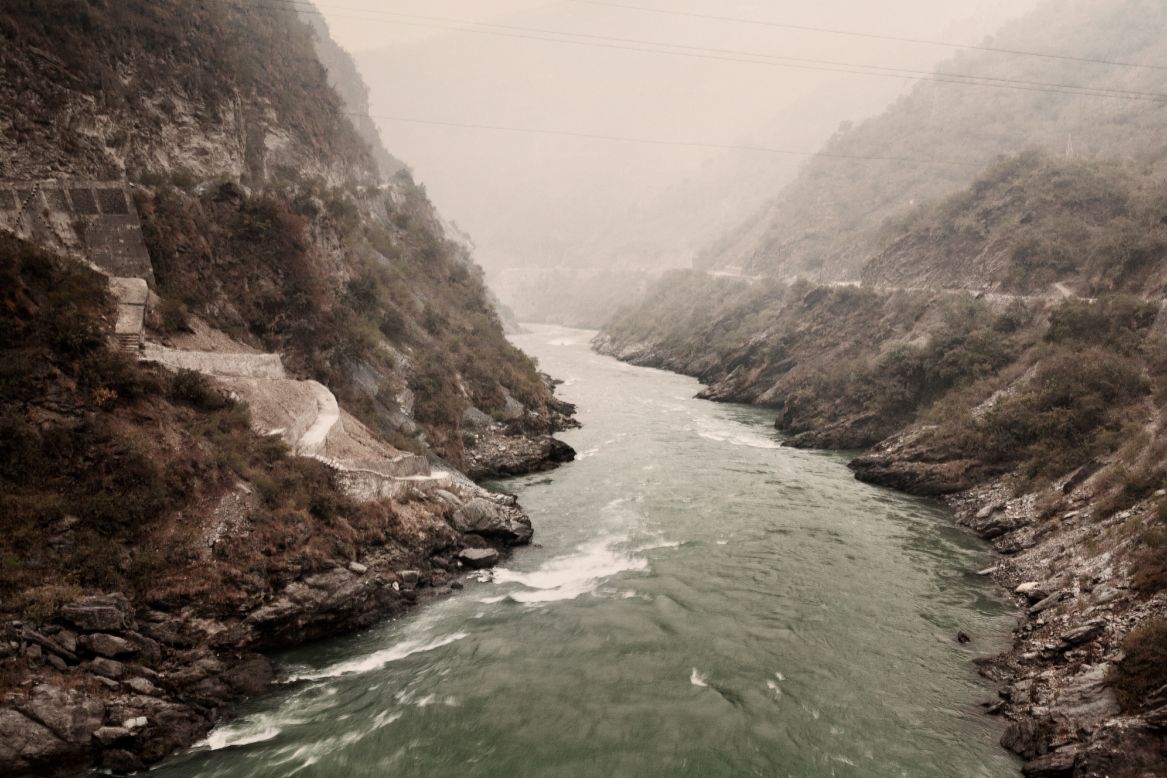 The river Ganges before it reaches the Theri Dam, near the source of the river in the Himalayas.