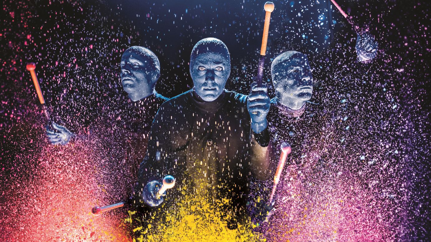 <strong>Blue Man Group: </strong>This family-friendly show fuses art, music and a whole lot of blue into an unforgettable interactive performance.