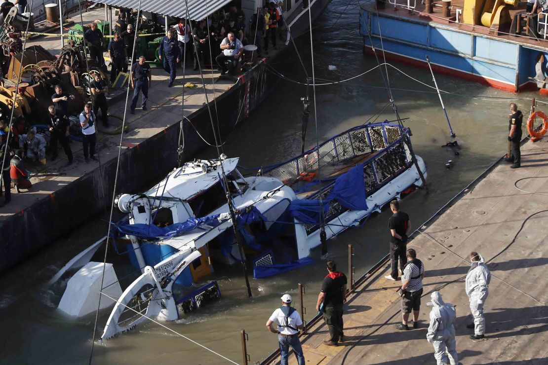 The wreck was raised from the Danube River on June 11.