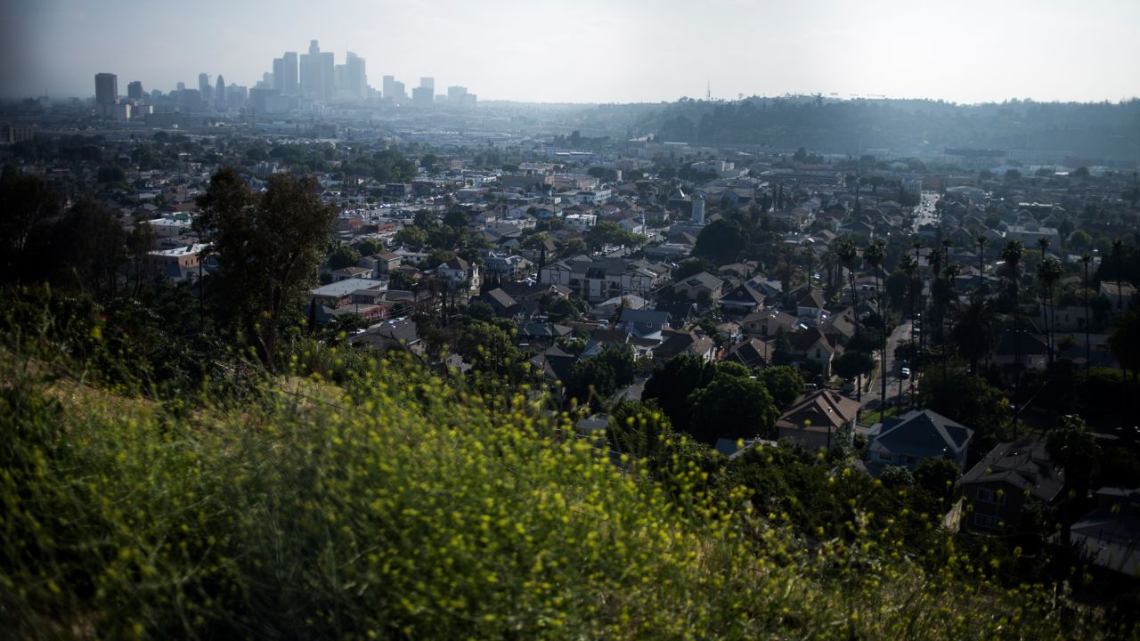 Downtown Los Angles seen from the Lincoln Heights neighborhood.